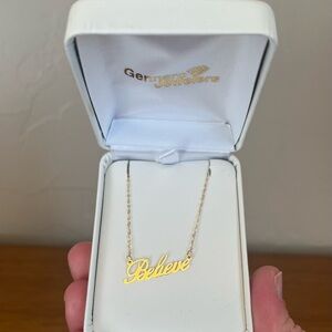 Gold 'Believe' Necklace